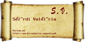 Sárdi Valéria névjegykártya